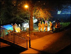 firemen on the towpath
