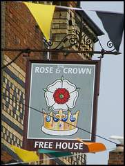 grey Rose & Crown sign