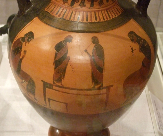 Detail of a Terracotta Neck-Amphora of Panathenaic Shape Attributed to the Princeton Painter in the Metropolitan Museum of Art, April 2011