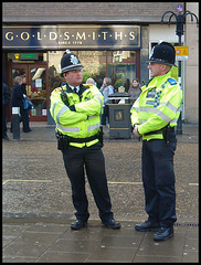 coppers with helmets
