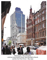 Bishopsgate towards Nat West Tower London May 1992
