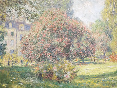 Detail of Landscape: Parc Monceau by Monet in the Metropolitan Museum of Art, July 2018