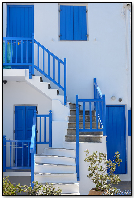 Greek blue fences