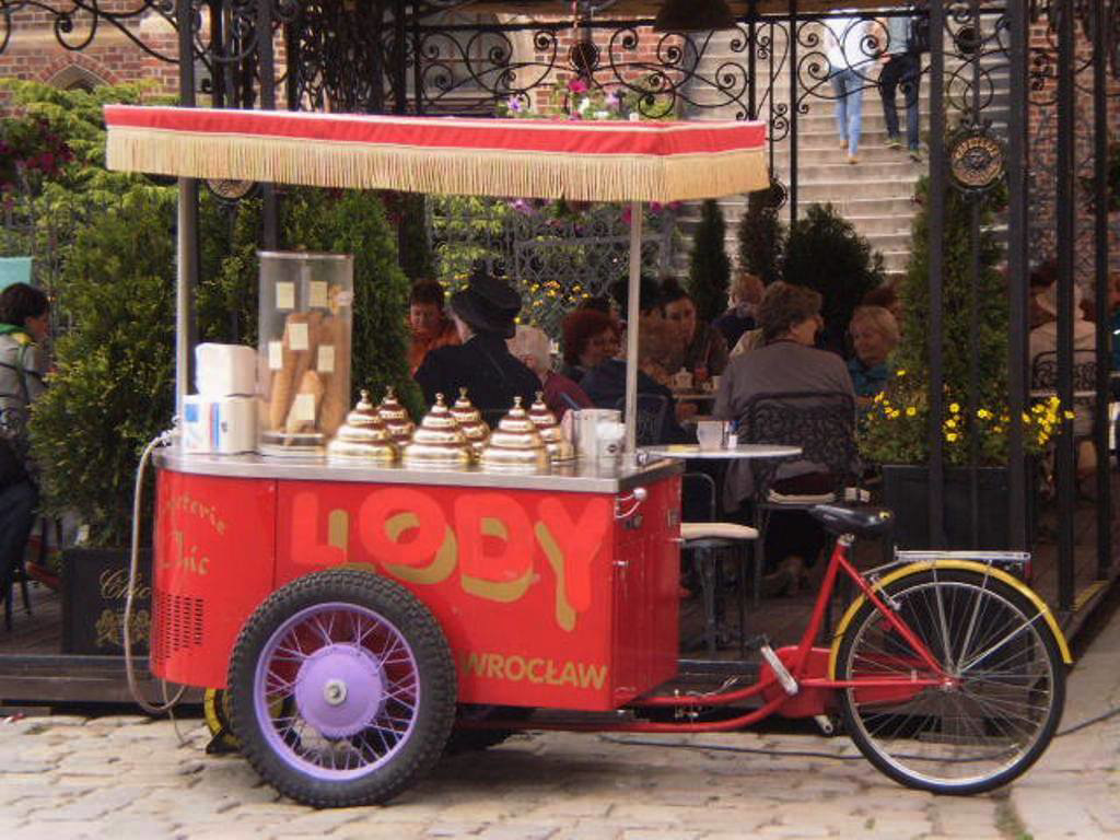 Ice cream tricycle.