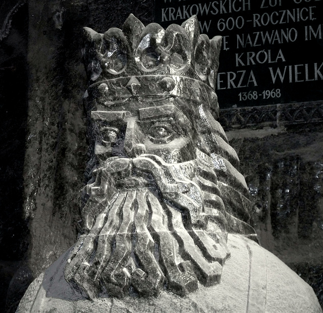 Wieliczka Salt Mine- Rock Salt Bust of King Kazimierz III