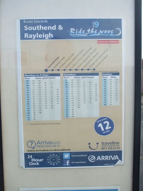 DSCF1784 Arriva bus timetable display in Southend