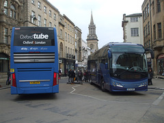 DSCF2731 Stagecoach (Oxford Tube) YJ14 LFV and City of Oxford EF14 OXF in Oxford - 27 Feb 2016
