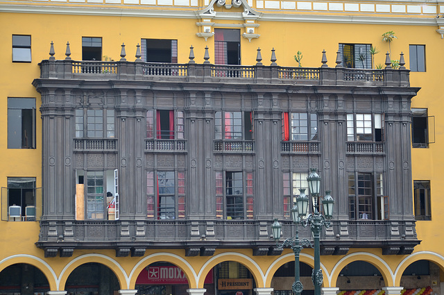 Lima, The Main Square, Balcony of Spanish Medieval Style