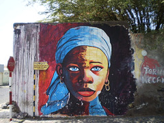 Mural of Cape-verdean girl.