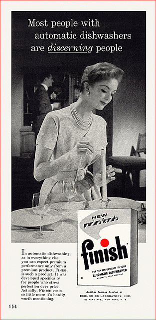 Finish Dishwasher Soap Ad, 1958