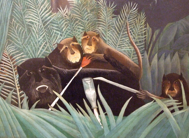 Detail of The Merry Jesters by Rousseau in the Philadelphia Museum of Art, January 2012