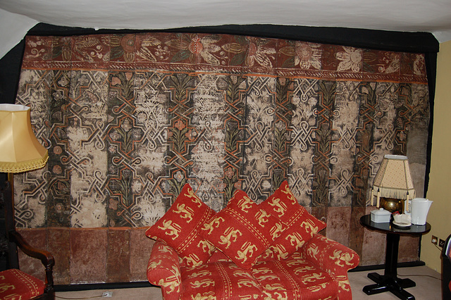 Medieval Wall Painting, First Floor, Saracen's Head Inn, Southwell, Nottinghamshire