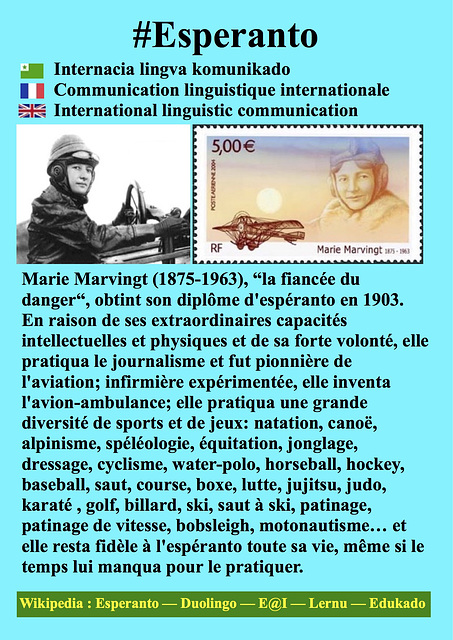 #Esperanto Marie Marvingt FR