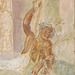Detail of a Wall Painting with Herakles and Omphale from the House of the Prince of Montenegro in Pompeii in the Naples Archaeological Museum, July 2012