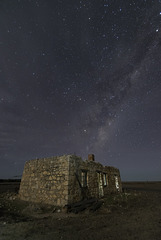 Old Pioneer home under the stars