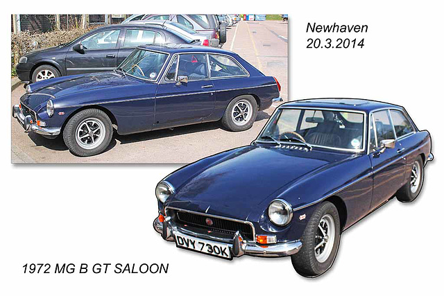 1972 MG B GT saloon - Newhaven - 20.3.2014