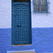 Blue door  with panels
