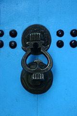 Blue door knocker