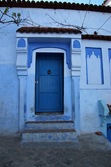 Blue door with pillars