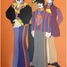 Illustration of The Beatles in Yellow Submarine, 1968