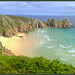 Pednvounder Beach and Logan Rock, Porthcurno, and two distant yachts.. Of course this one's for Pam too!