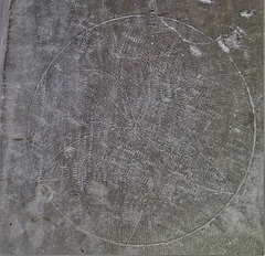daisy wheel graffiti with superimposed face, eastry church, kent (14)