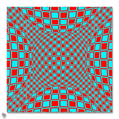 Inspired by '4 globes in red' by Victor Vasarely in 1980 - 3 6 2020 red turq
