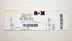 Ticket for the Royal Ontario Museum