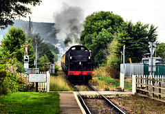 The train now approaching Dunster Station....