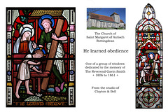 St Margaret Rottingdean Jesus learns obedience - In Memory of The Reverend Gavin Smith - by Clayton & Bell 1861
