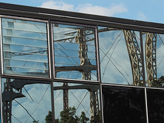 Gas holder reflected