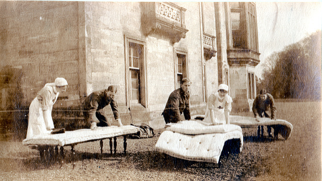 Convalescing Troops, Dunlop House Military Hospital, Ayrshire, Scotland c1917