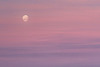 moon setting at sunrise