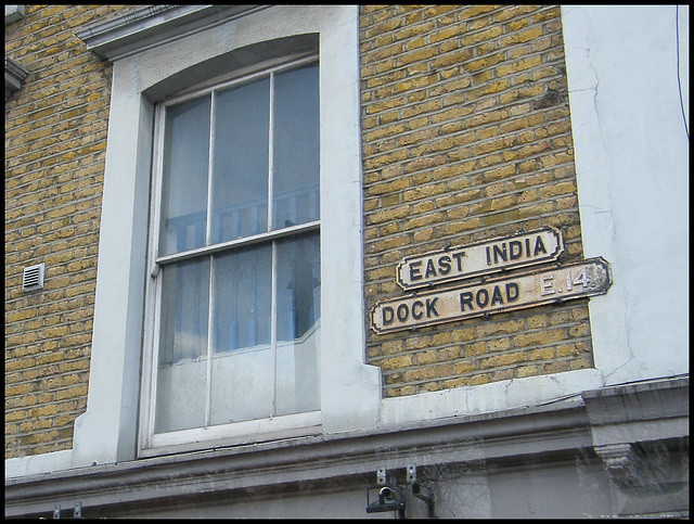 East India Dock Road sign