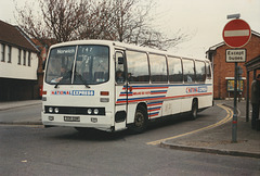 Midland Red South 90 (XCK 221R) in Mildenhall - April 1988