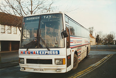 Midland Red Coaches 1018 (B567 BOK) in Mildenhall - Mar 1989