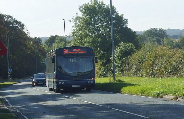 DSCF4911 Delaine Buses 149 (SF55 HHB) seen at Ryhall - 29 Sep 2018