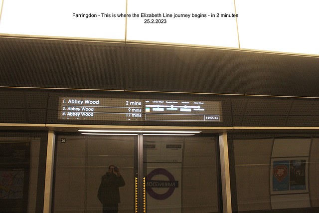 Farringdon - the Elizabeth Line journey begins - 25 2 2023