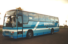 Dewhirst Coaches H749 VUA at the Bull Inn, Barton Mills – 17 Oct 1993 (207-13A)