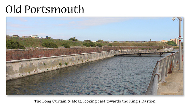 The Long Curtain towards King's Bastion Portsmouth 11 7 2019