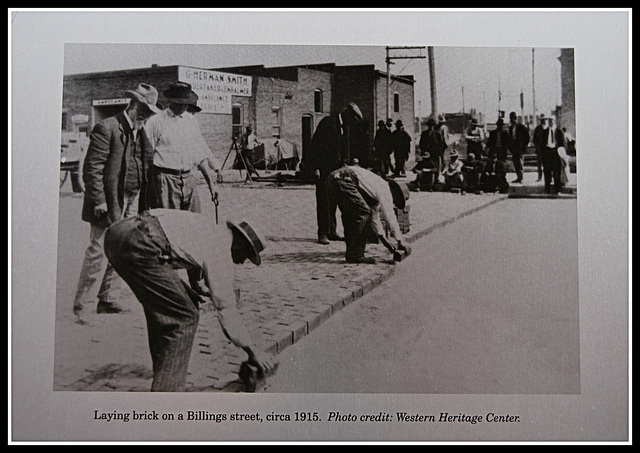 Enlosado de una calle de Billings (Montana) 1915