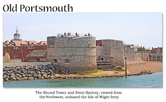 The Round Tower & Point Battery from north-west - viewed from the Isle of Wight ferry 19 7 2018