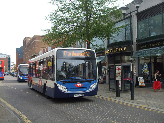DSCF3243A Stagecoach East 36063 (AJ59 PZX) and 36062 (AJ59 PZW) in Peterborough - 6 May 2016
