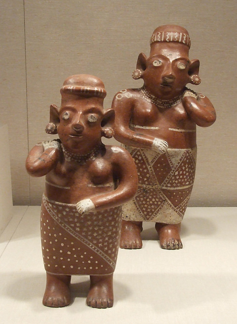 Ancient Mexican Two Standing Female Figures in the Metropolitan Museum of Art, February 2012