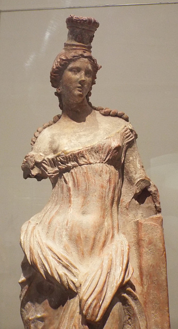 Detail of a Terracotta Statuette of a Goddess in the Metropolitan Museum of Art, April 2017