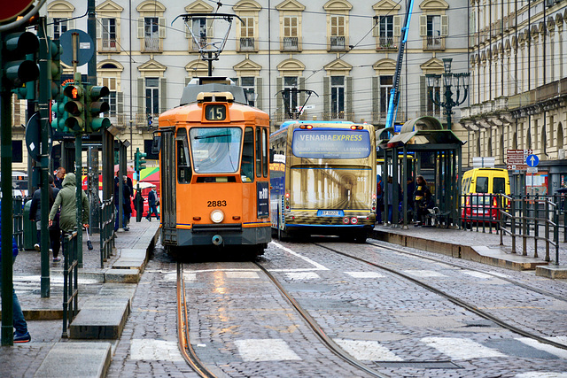 Turin 2017 – Tram on the Piazza Castello