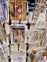 Catholic cards at a second-hand store