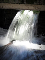 Waterfall of the Wurm stream in Paul-Diehl-Urban Park Pasing.