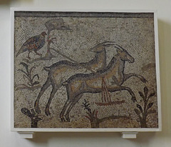 Partridge and Two Gazelles: One Wounded by a Javelin Mosaic in the British Museum, May 2014