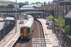 Lewes station platforms 1&2 from Southover Road bridge 22 6 2019